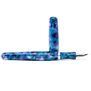 Conway Stewart's 'Azure' Flora Loft op maat gemaakte vulpen - Bock of JoWo #6 penpunt, geschenkdoos