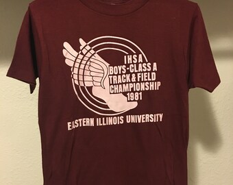 80s IHSA Wrestling Finals Class AA 1983 Marc Illinois High School t-shirt Small