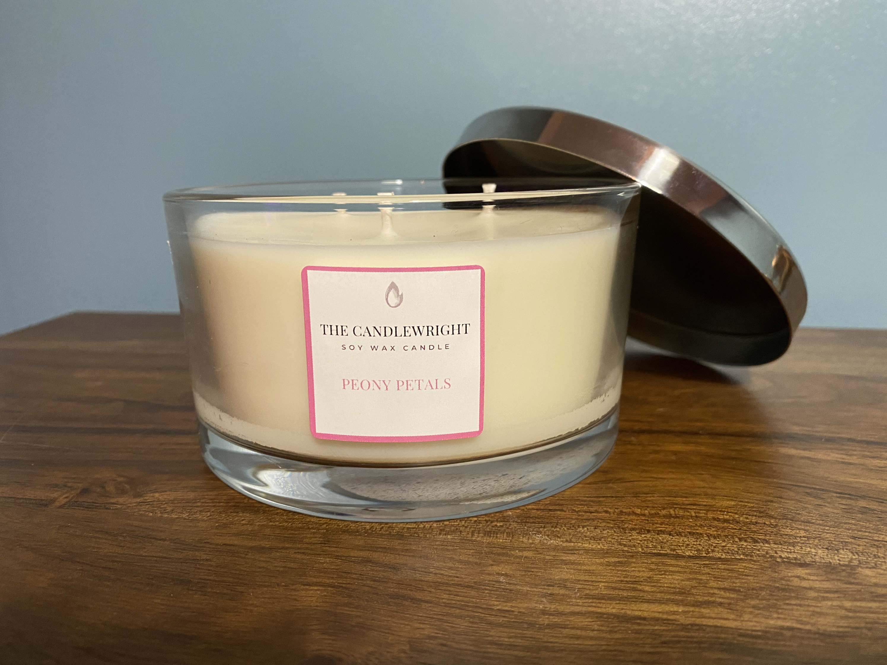Natural Soy Wax Three Wick Candle With Lid Etsy