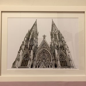Zeichnung der St. Patrick es Cathedral, New York