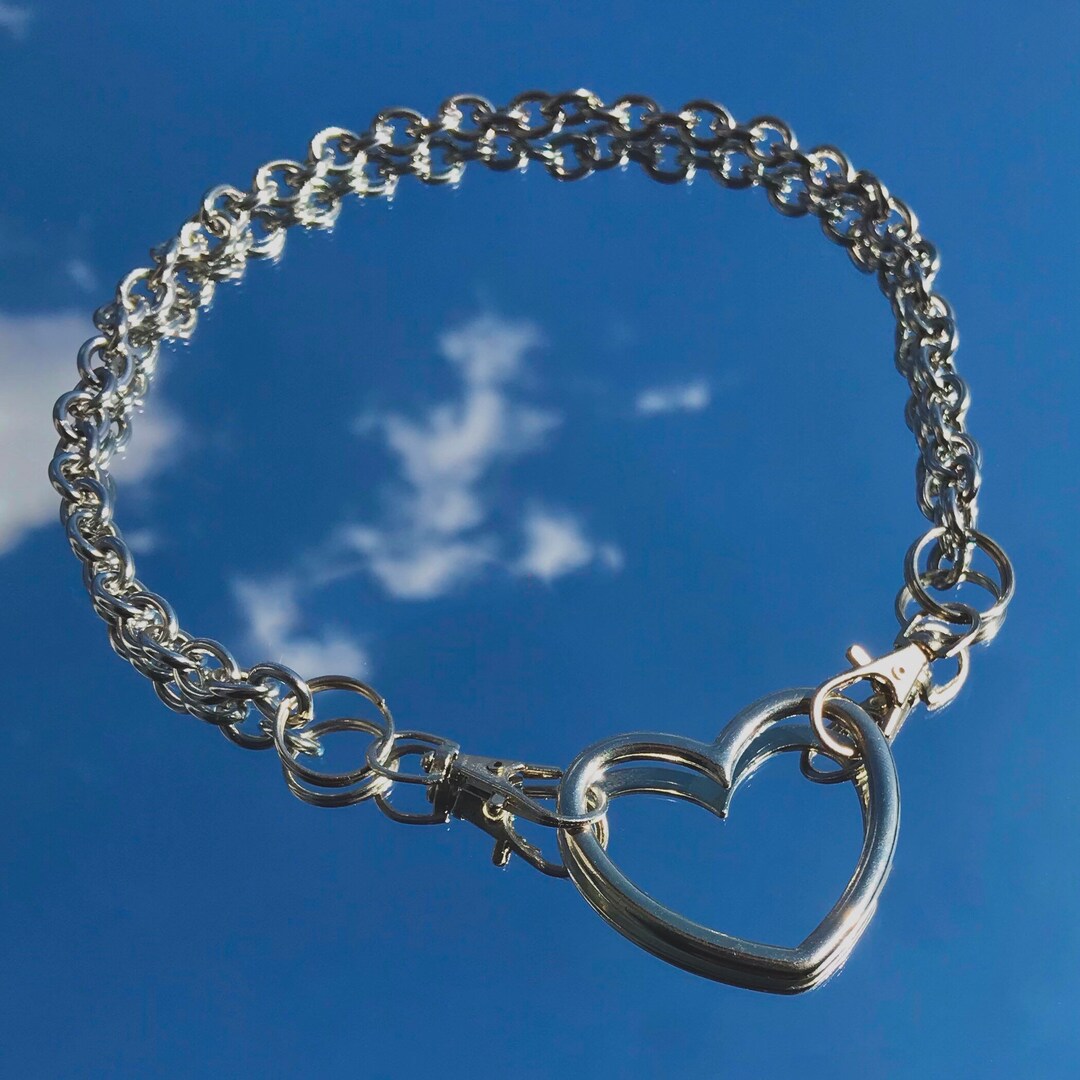 Silver Swivel Lobster Clasp Heart Necklace Etsy