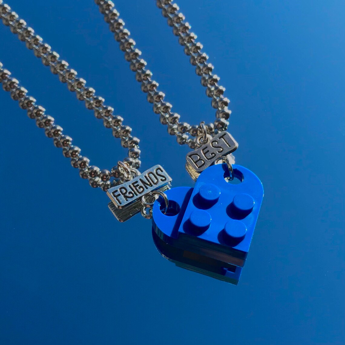 Lego Heart Keychain Best Friend Necklaces - Etsy