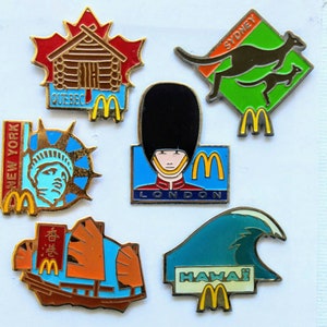 Mc Donalds enamel pin. World, country, capital. Vintage McDonald's enamel pin. Mcdonald pin.