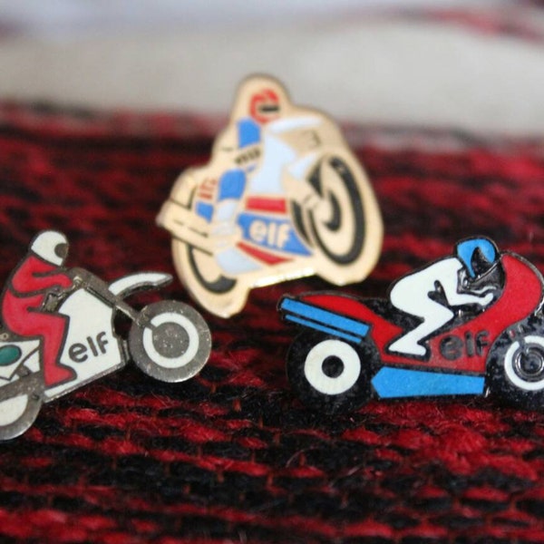 Lot de 3 épingles vintage. Pin's rallye, formule 1, sport automobile, motor