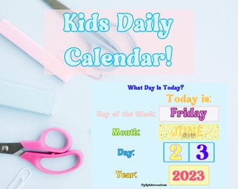 Dagelijkse kinderkalender - Kinderochtendbord - Preschool Ochtendbord - Afdrukbare kinderkalender - Cirkeltijdkalender - Kinderkalender