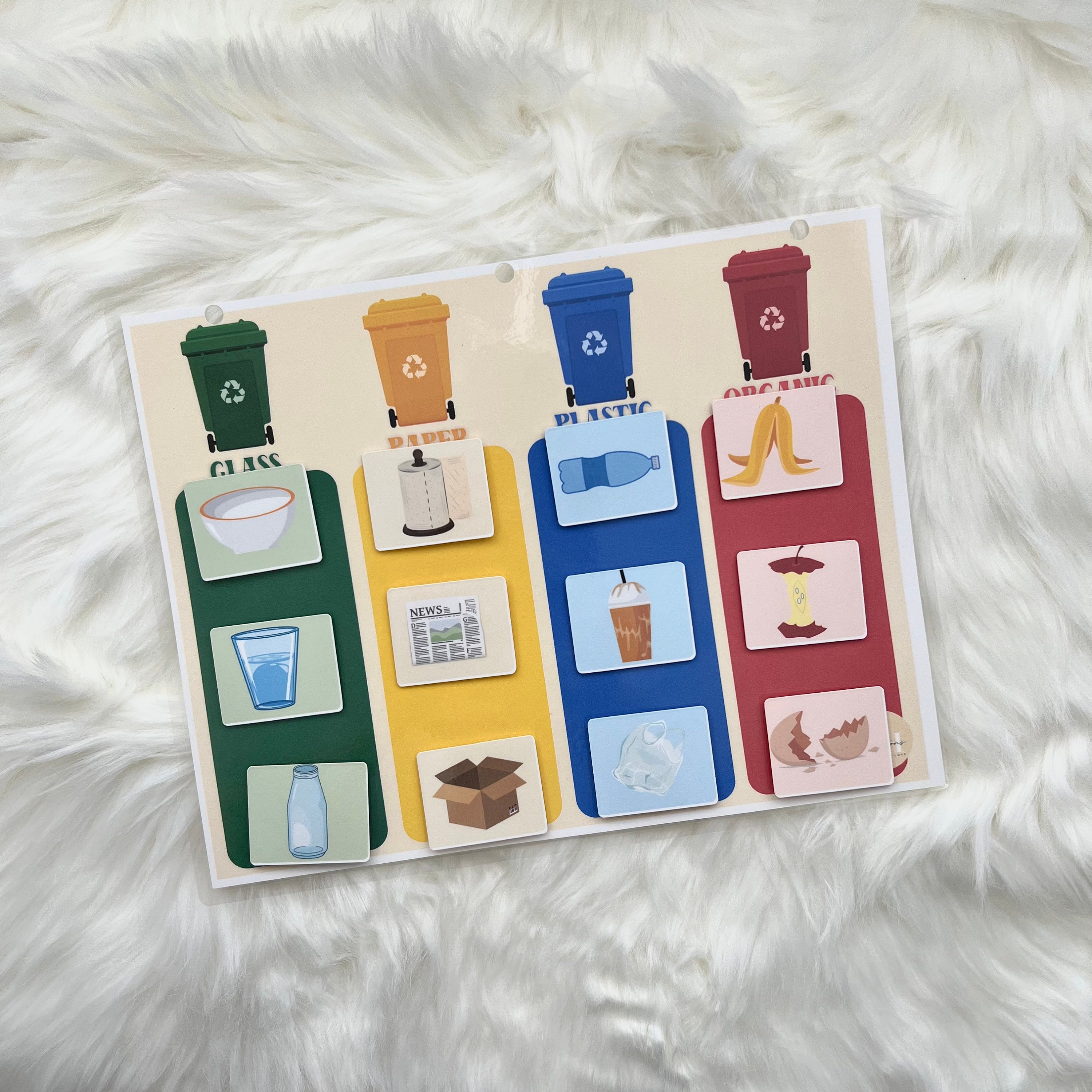 Color Sorting Trash - Waste Sorting Printable - Recycling Game Activity