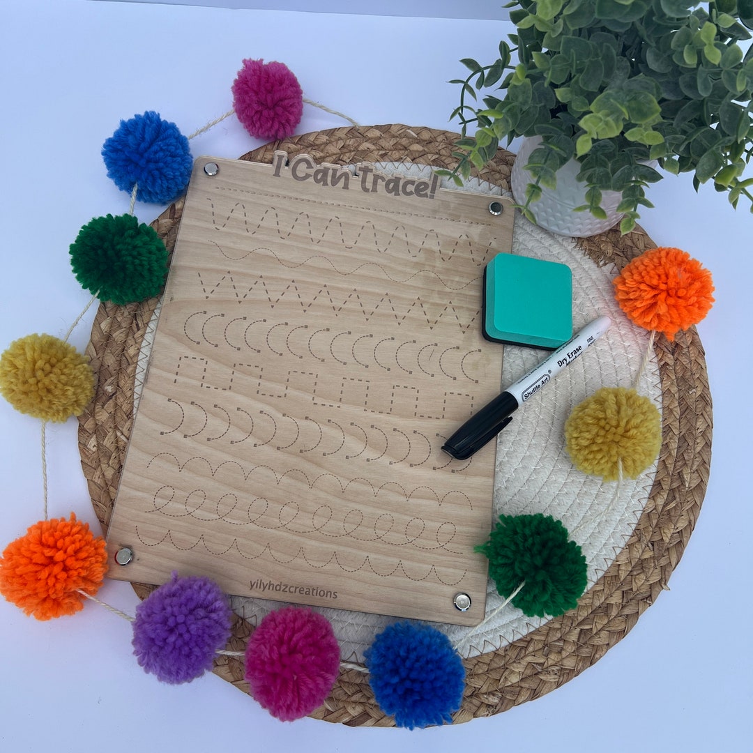 Dry Erase Letter Tracing, Montessori Acrylic Tracing Board, Preschool