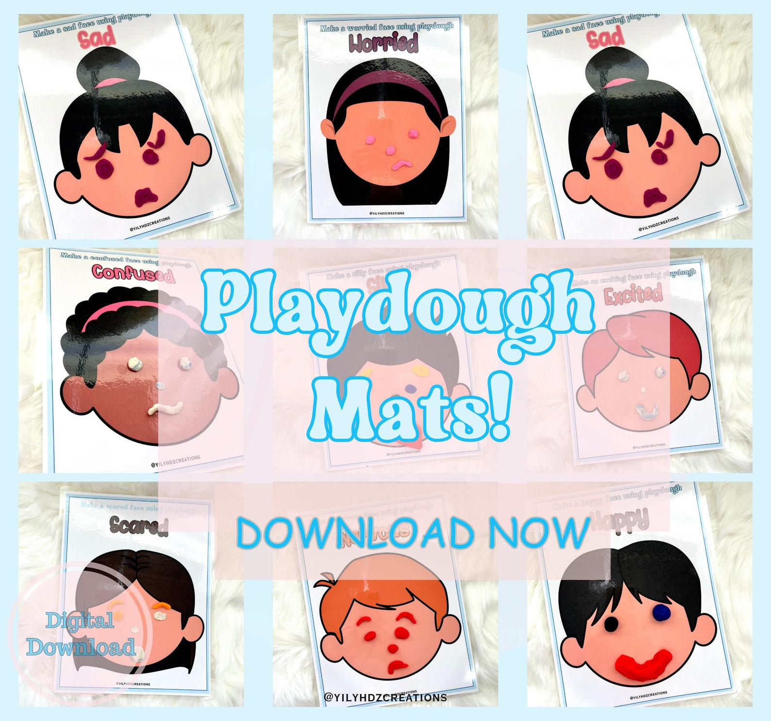 Printable Playdough Activity Playdough Mats Playdough Activity Face ...