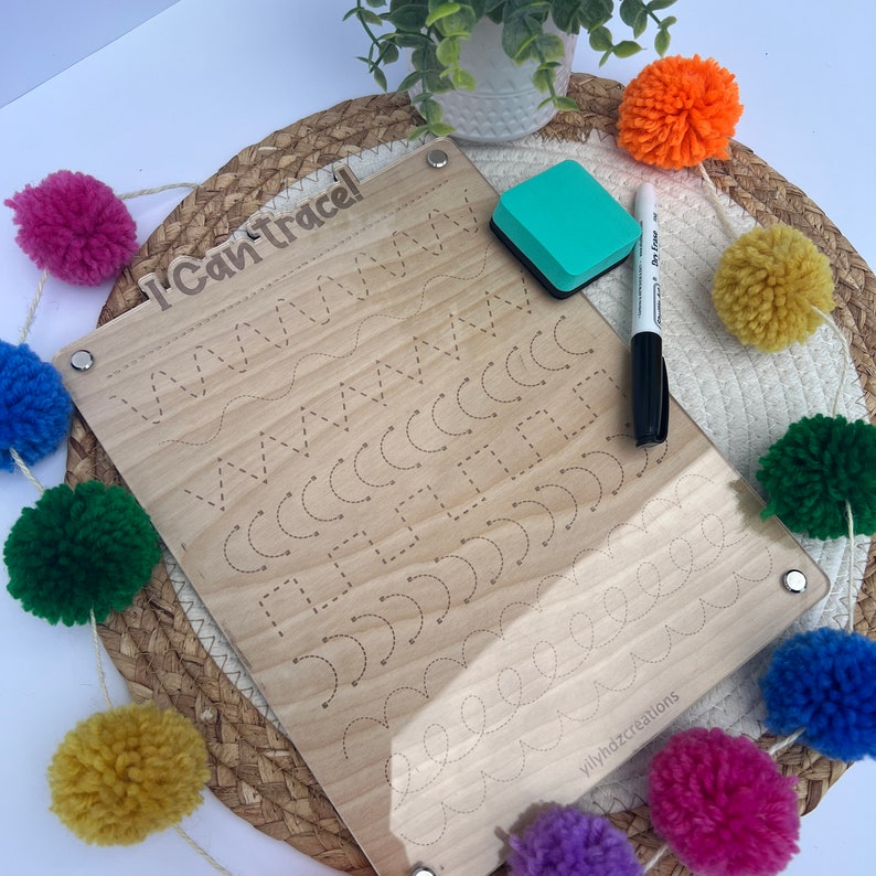 Dry Erase Letter Tracing, Montessori Acrylic Tracing Board, Preschool