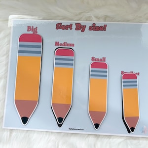Size Sorting - Sort By Size Activity - Learning Sizes - Homeschool Activity - Preschool Activities For Kids - Preschool Printable -Busy Book