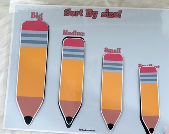 Größe Sortieren - Nach Größe sortieren Aktivität - Lerngrößen - Homeschool Aktivität - Vorschulaktivitäten für Kinder - Vorschuldruckbares - beschäftigtes Buch