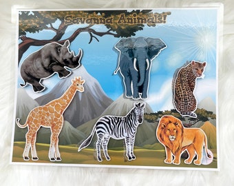 Animais que combinam sombras - Atividade de correspondência de sombras - Animais para impressão - Combinação de animais - Atividades pré-escolares - Download instantâneo
