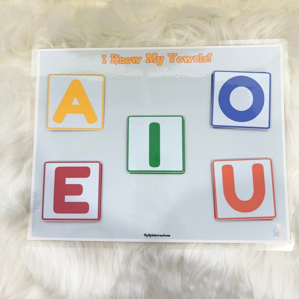Learning Vowels - Vowels Printable - Vowels Worksheet - Toddler Busy Book Pages - Vowel Sounds Printable - Learning Printable - Preschool