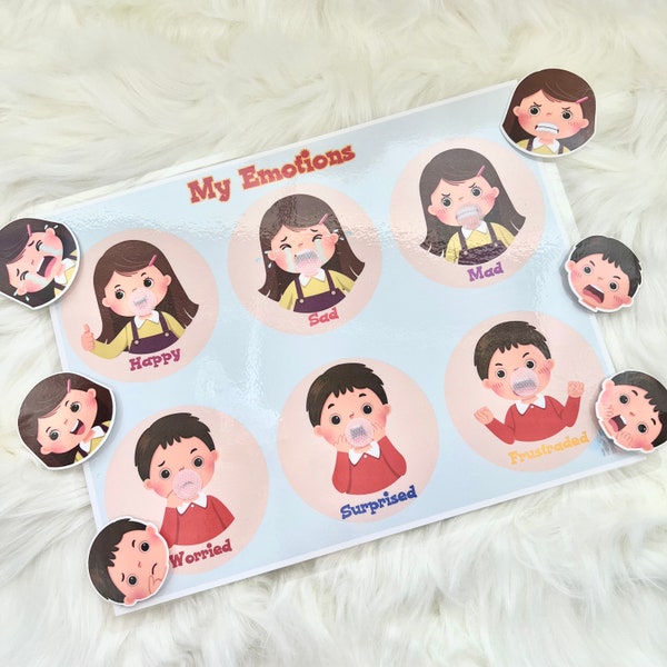 Toddler Emotions - Emotion Faces - Toddler Activities - Toddler Printables - Emotion Activity - Toddler Routine - Toddler Busy Book