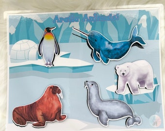 Polar Animals Preschool - Arctic Animals - Matching Animals Game - Matching Animals Activity - Winter Animals - Arctic Animals Shadow