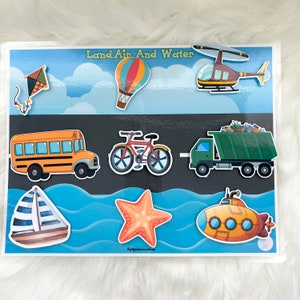 Land Air water Transportation - Preschool Printable - Land Air And Water Transportation Worksheet - Preschool Activity - Toddler Activity