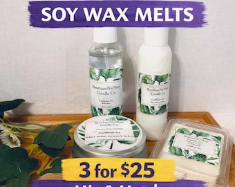 3 for 25 Mix & Match | Home Fragrance Bundle | Soy Candles, Wax Melts, Room Sprays, Shea Lotions | Gift Set