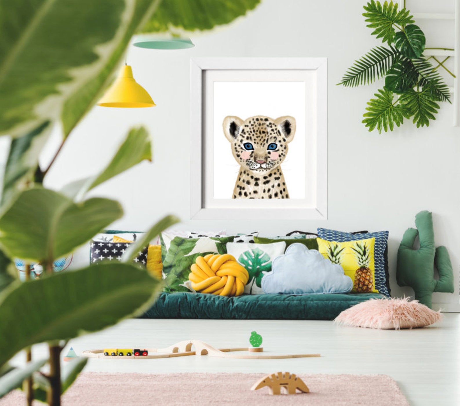 Personalized Newborn Cheetah Cub Wall Art Best Safari