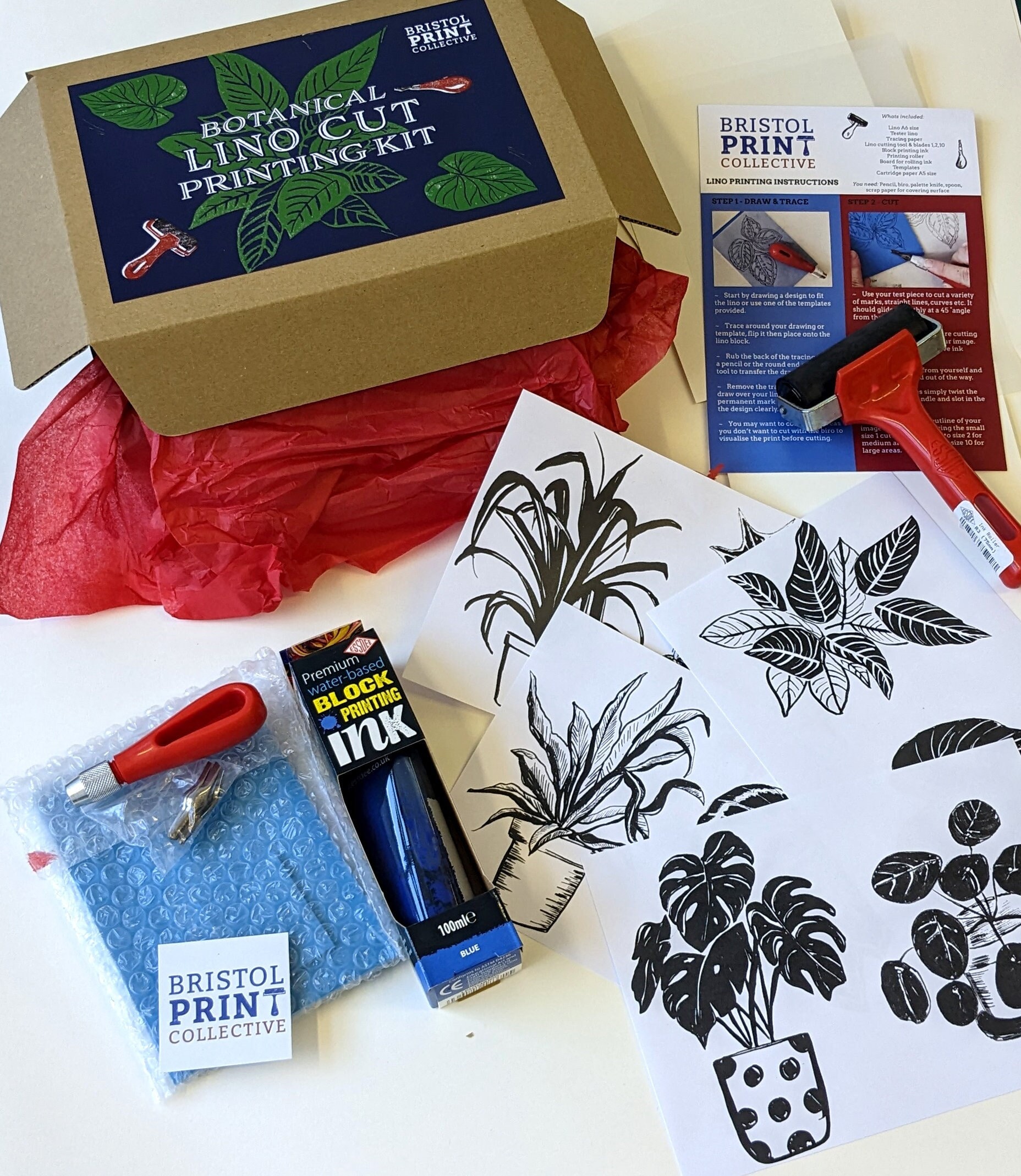Botanical Linocut Printing Kit Etsy UK