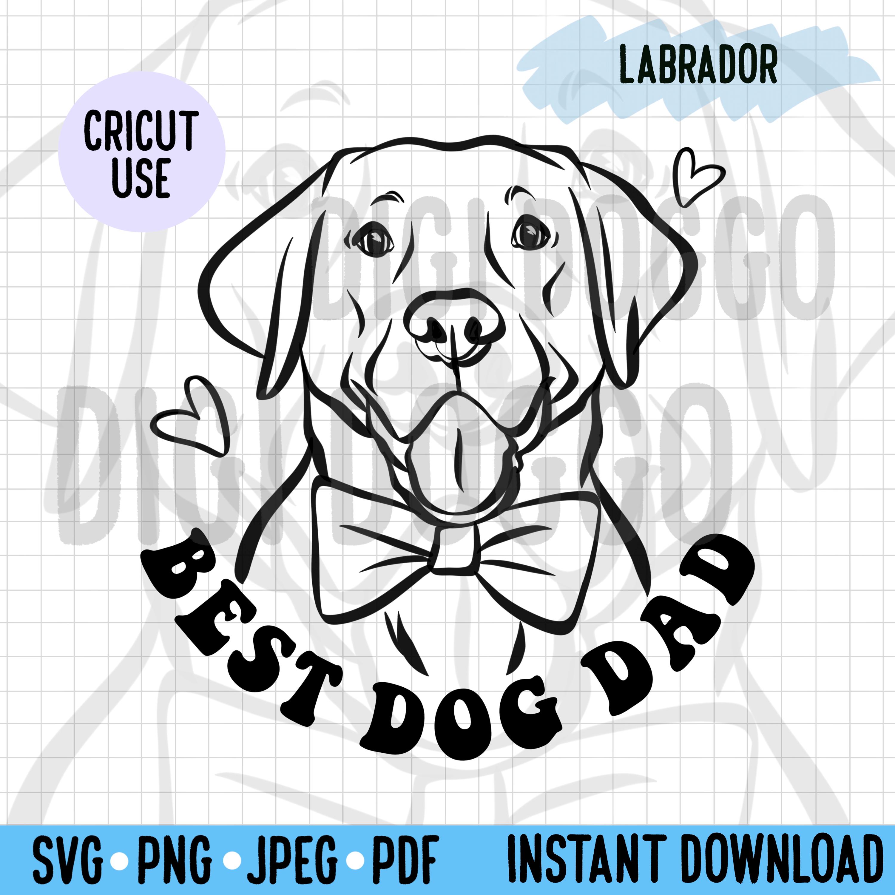 ラブラドール犬のお父さん SVG: 父の日のアウトライン クリップアート (デジタル ダウンロード) - Etsy 日本, image size:3000x3000