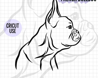 French Bulldog Outline SVG: Minimalist Dog Profile (Digital Download)