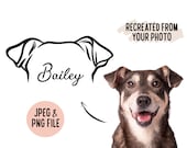 Outline Pet Ear Drawing/ Custom Dog Ear Line Portrait/ Minimalistic Dog Ears Digital Sketch/ Pet Memorial Tattoo Design Idea/ Pet Face Art