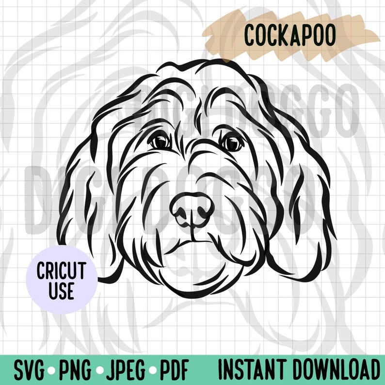 Cockapoo Line Art SVG: Dog Breed Vector File (digital Download) - Etsy