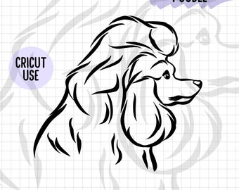 Poodle Outline SVG: Minimalist Dog Profile, Pet Logo (Digital Download)