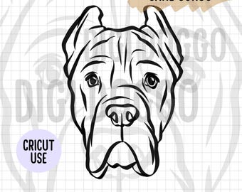 Cane Corso Outline SVG/ Pet Illustration Line Art Vector File/Dog Breed Digital Download for Cricut Silhouette Cut /Cane Corso Clipart PNG