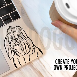 Lhasa Apso Line Art SVG: Dog Breed Vector Graphics (digital Download ...