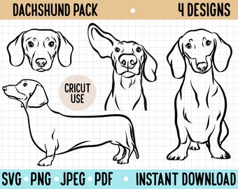 Dachshund SVG Bundle: Sausage Dog Vector Graphics (Digital Download)