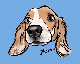 PET PORTRAIT Custom dog portrait Personalized gift Original Instagram Unique gifts Pop art Illustration portrait Draw my dog Cartoon
