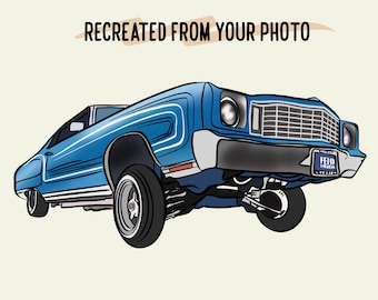 Custom Digital Car Drawing/ Car Portrait From Photo/ Personalised Car Cartoon/ Gift for Boyfriend/ Car Lovers Gift/ Father’s Gift