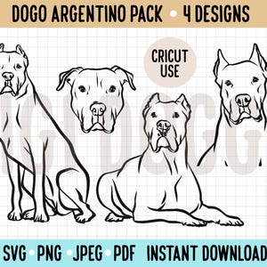 Dogo Argentino Outline SVG/Large Dog Line Drawing Vector Art File/Cricut  Dog Cut File Dogo Argentino Breed Face Digital Instant Download