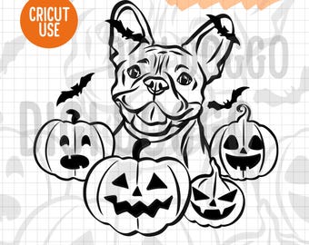 Bulldog francese Halloween SVG: Progetto sagoma di cane per la stagione spettrale (download digitale)