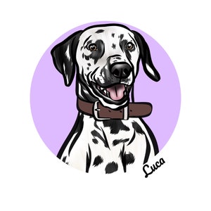 Illustration personnalisée de chien/création de logo d'animal de compagnie de bande dessinée/dessin numérique personnalisé d'animal de compagnie/dessin de chat de chien de la moitié du corps/cadeau commémoratif d'animal de compagnie mignon