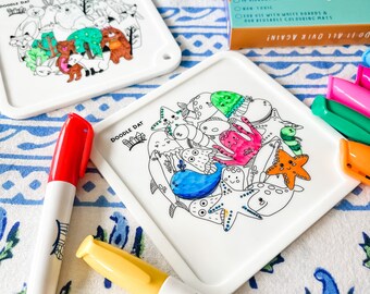 NEW Reusable Colouring Coasters – by Doodle Dat (an Erda Ally brand)