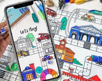 Reusable Large Colouring Mat Set Bundle - 3 in 1 Placemat: LET’S PLAY by Dooodle Dat