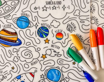 Reusable Colouring Mat A3 Size – SPACE by Doodle Dat (an Erda Ally brand)