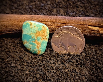 Rare Cripple Creek Turquoise. Turquoise Cabochon. 10.85 Carats. Old Stock Real American Turquoise. Colorado Turquoise. High Grade Turquoise.