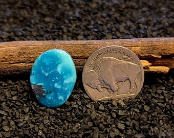 Kingman Water Web Turquoise with Pyrite. Turquoise Cabochon. 9.5 Carats. Old Stock. Blue American Turquoise. Arizona High Grade Turquoise.