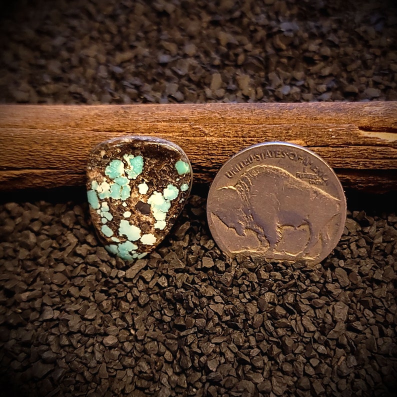 Rare Blue Diamond Webbed Turquoise Cab. Blue Turquoise Cabochon. 7.45 Carats. Old Stock High Grade American Turquoise. Nevada Turquoise. image 1