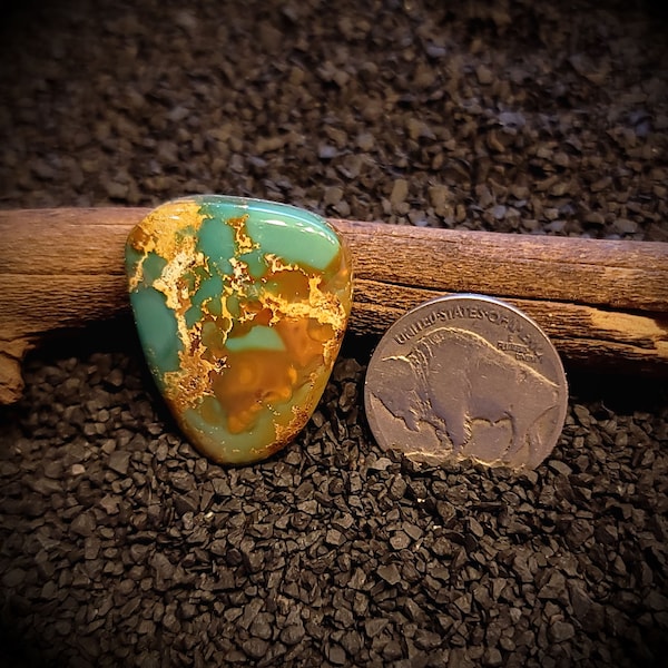 Stone Mountain High Grade Webbed Turquoise Cabochon. 37.5 Carats. Old Stock American Turquoise.  Natural Gem Grade Turquoise.