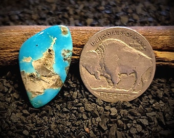 Rare Morenci Turquoise. Turquoise Cabochon. 7.4 Carats. Old Stock. Real American Turquoise. Arizona Turquoise. High Grade Turquoise.