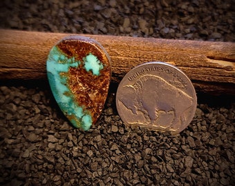 Rare Kings Manassa Turquoise. Turquoise Cabochon. 12.75 Carats. Old Stock Real American Turquoise. Colorado Turquoise. High Grade Turquoise.