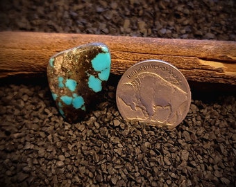 Rare Blue Diamond Webbed Turquoise Cab. Blue Turquoise Cabochon. 12.5 Carats. Old Stock High Grade American Turquoise. Nevada Turquoise.