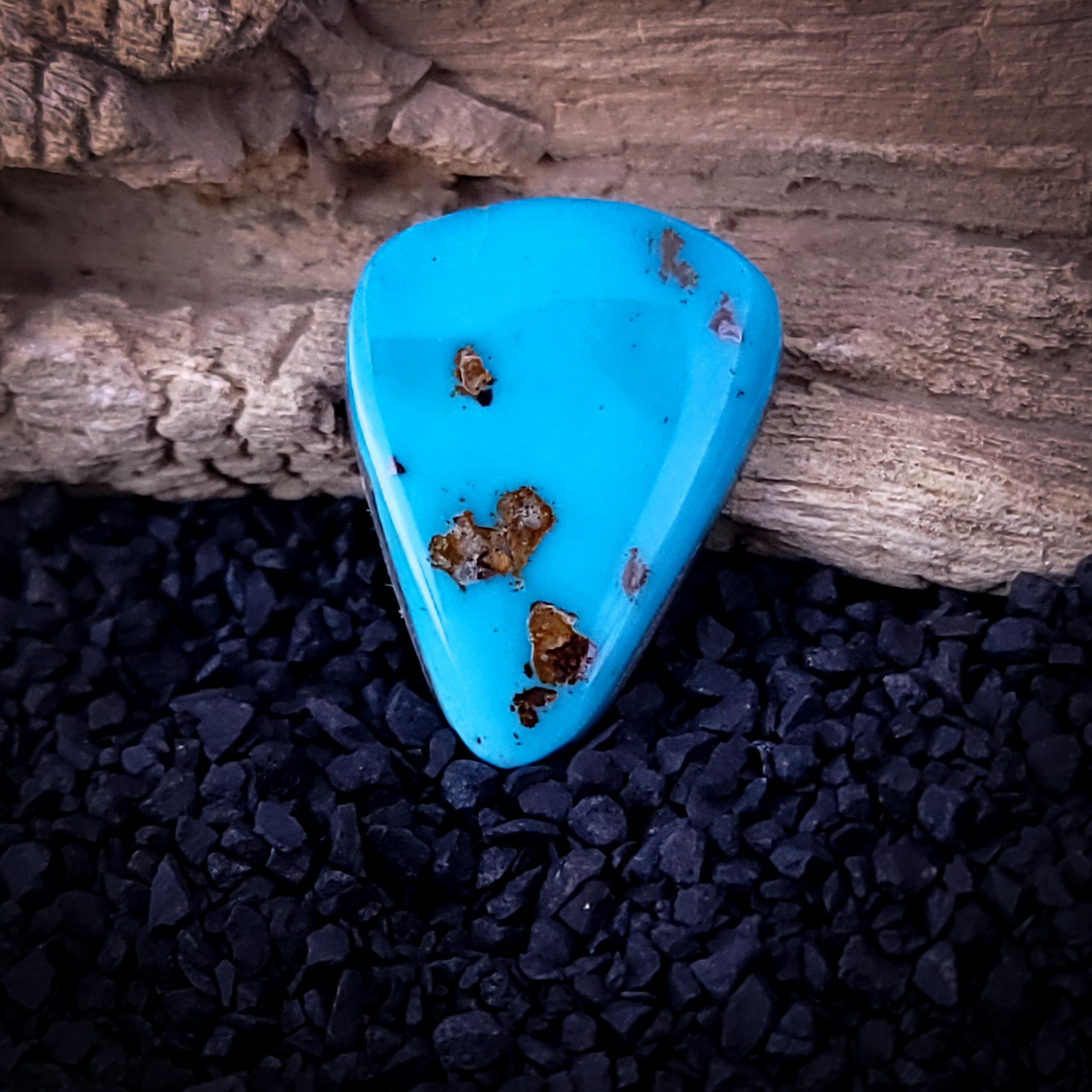 Rare Morenci Turquoise Cabochon, Arizona High Grade Old Stock Gemstone ...