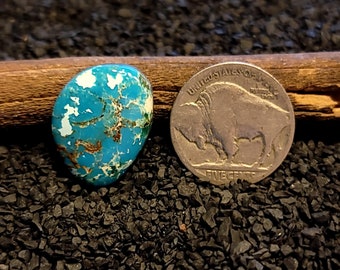 Rare Pilot Mountain Turquoise. Turquoise Cabochon. 11.4 Carats. Old Stock Real American Turquoise. Nevada Turquoise. High Grade Turquoise.