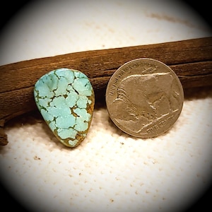 Number 8 Webbed Turquoise Cab. Old Stock Turquoise Cab. 6.2 Carats. Nevada Turquoise. Real High Grade Turquoise.  American Turquoise Cab.