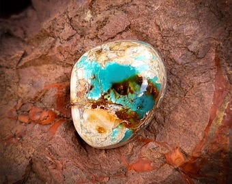 Royston Blue Turquoise Cabochon. 29.8 Carats. Nevada Old Stock American Turquoise Cab.